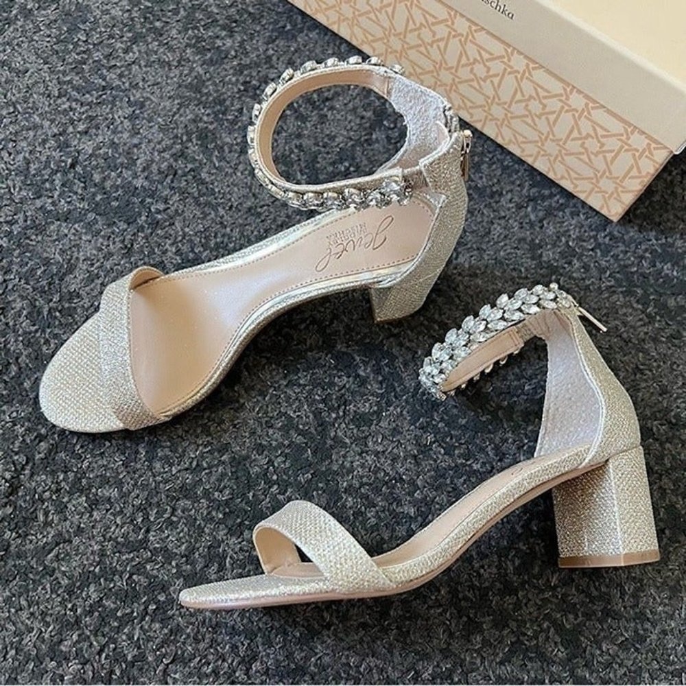 jewel by badgley mischka bradley embelished ankle strap sandals